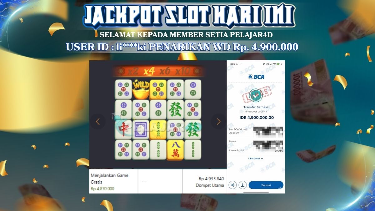 Kemenangan di Game Mahjong Ways di Bayar Lunas Rp. 4.900.000